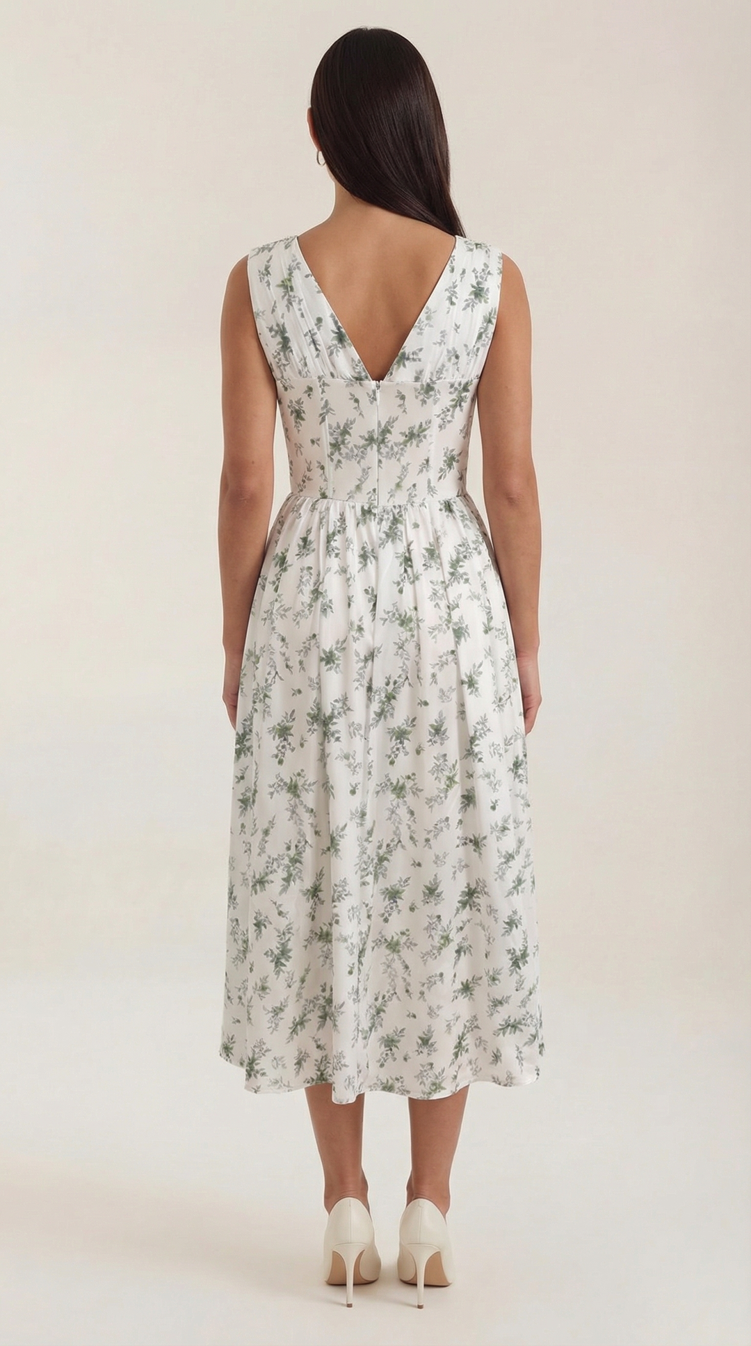 Vestido midi Cassiopeia con escote en V