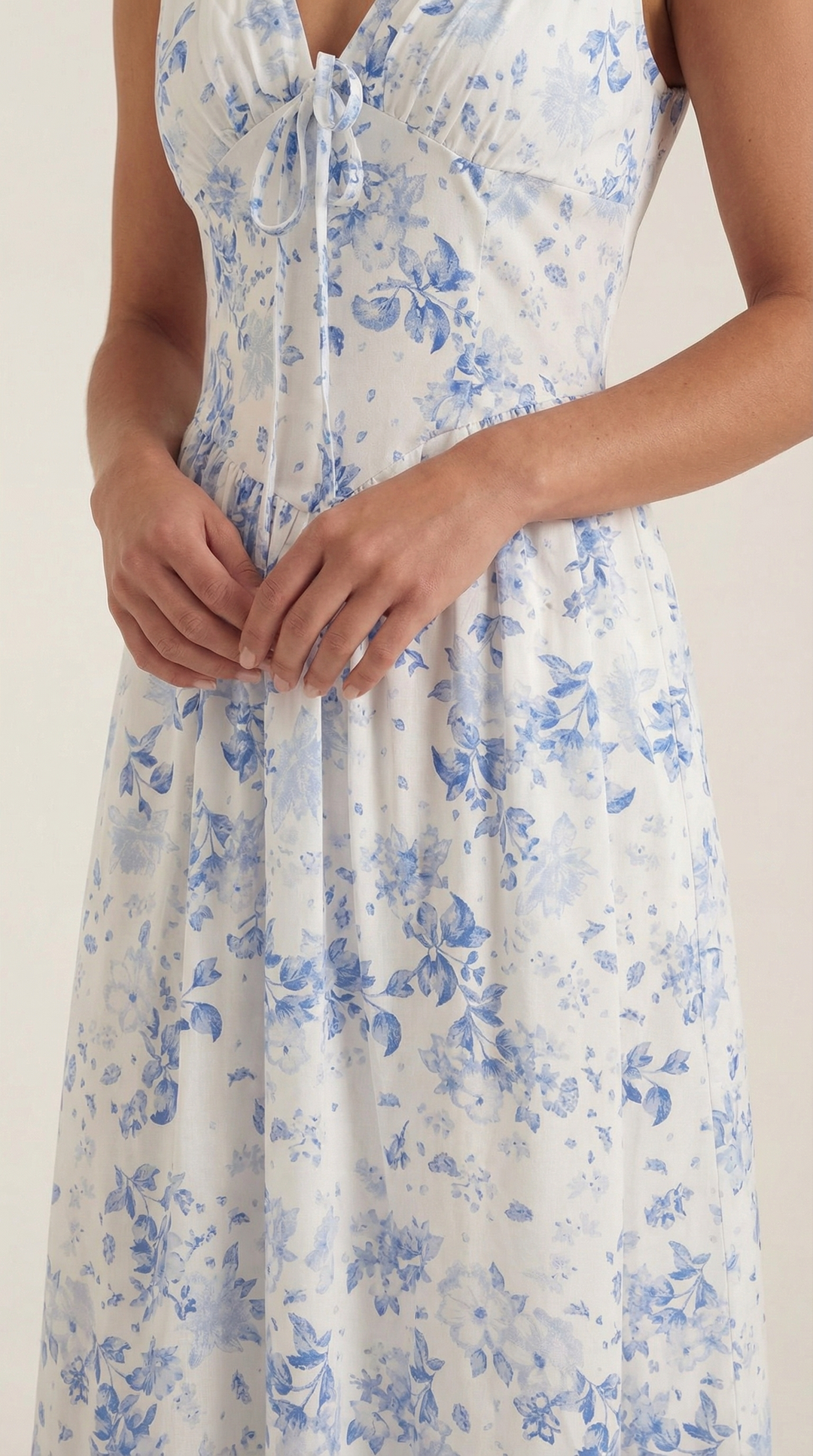 Vestido midi Cassiopeia con escote en V