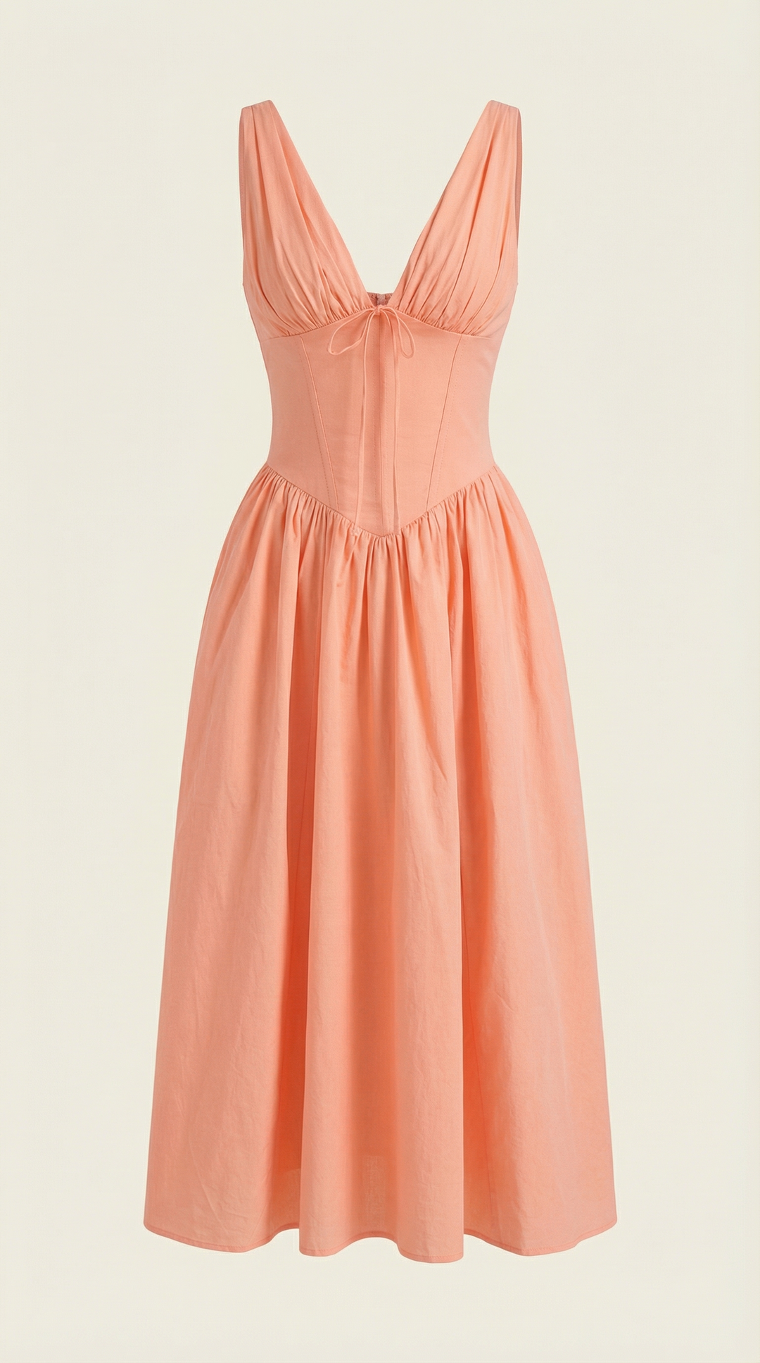 Vestido midi Cassiopeia con escote en V