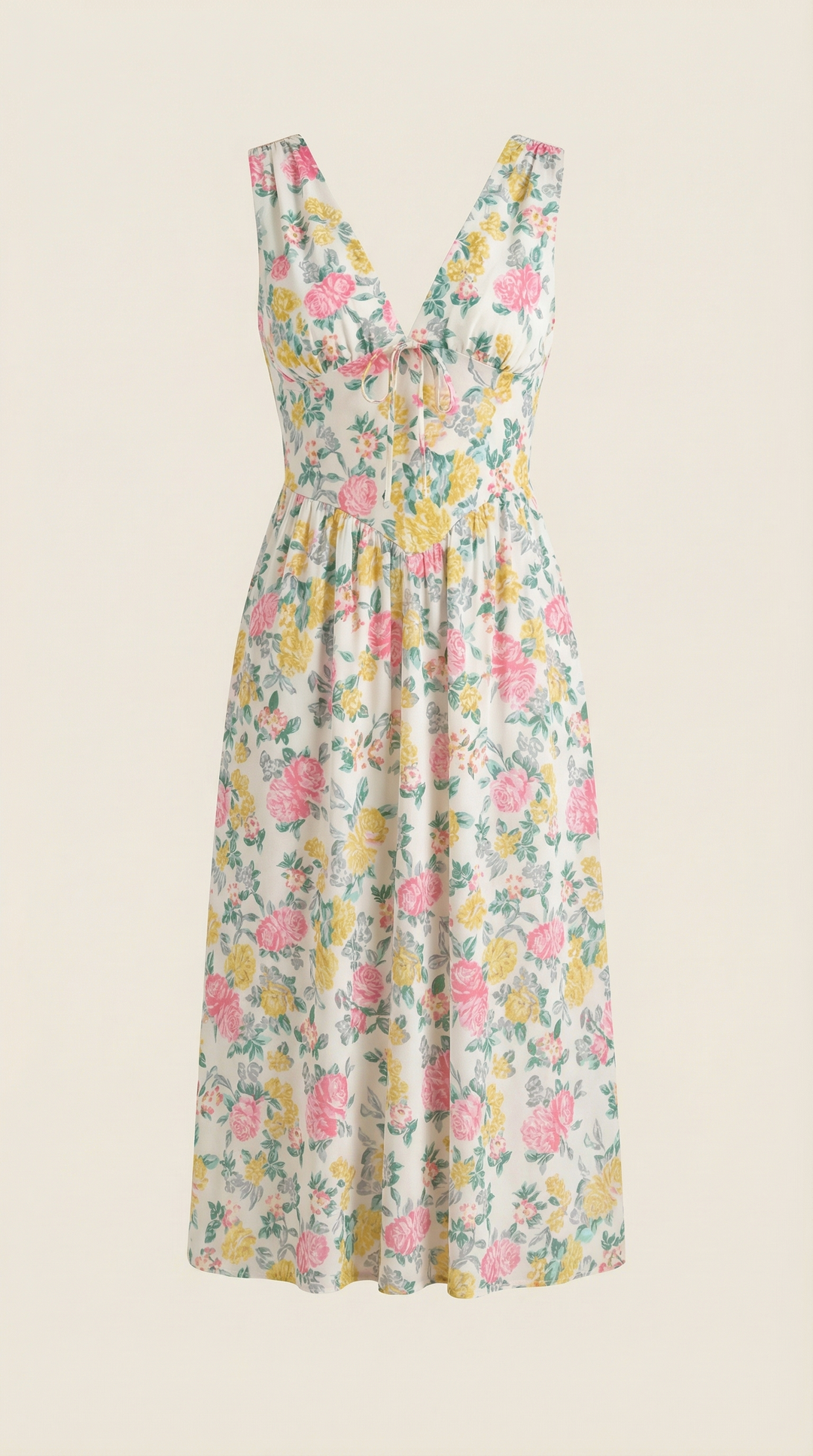 Vestido midi Cassiopeia con escote en V