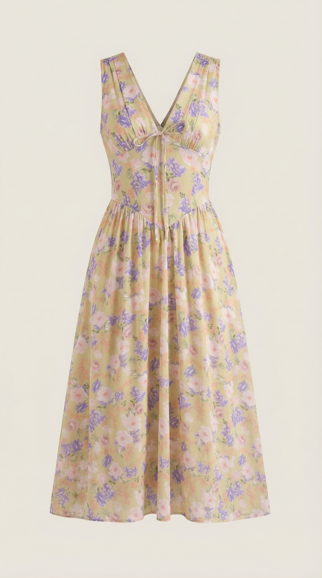 Vestido midi Cassiopeia con escote en V