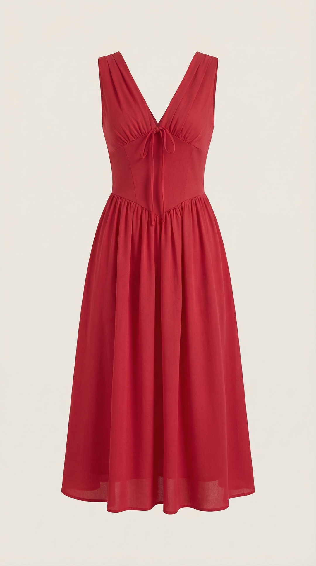 Vestido midi Cassiopeia con escote en V