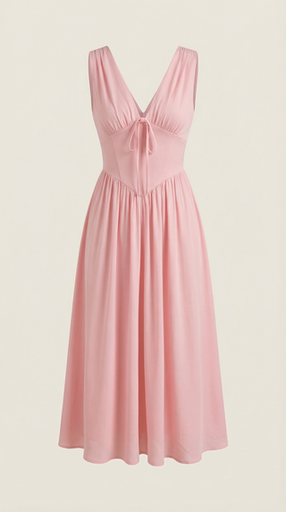 Vestido midi Cassiopeia con escote en V