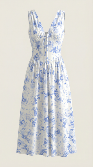 Vestido midi Cassiopeia con escote en V