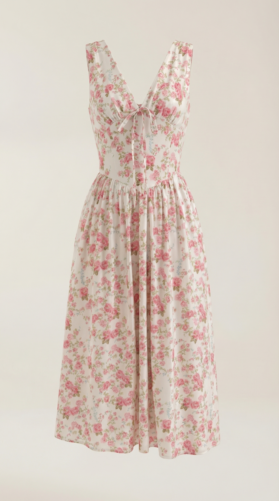 Vestido midi Cassiopeia con escote en V