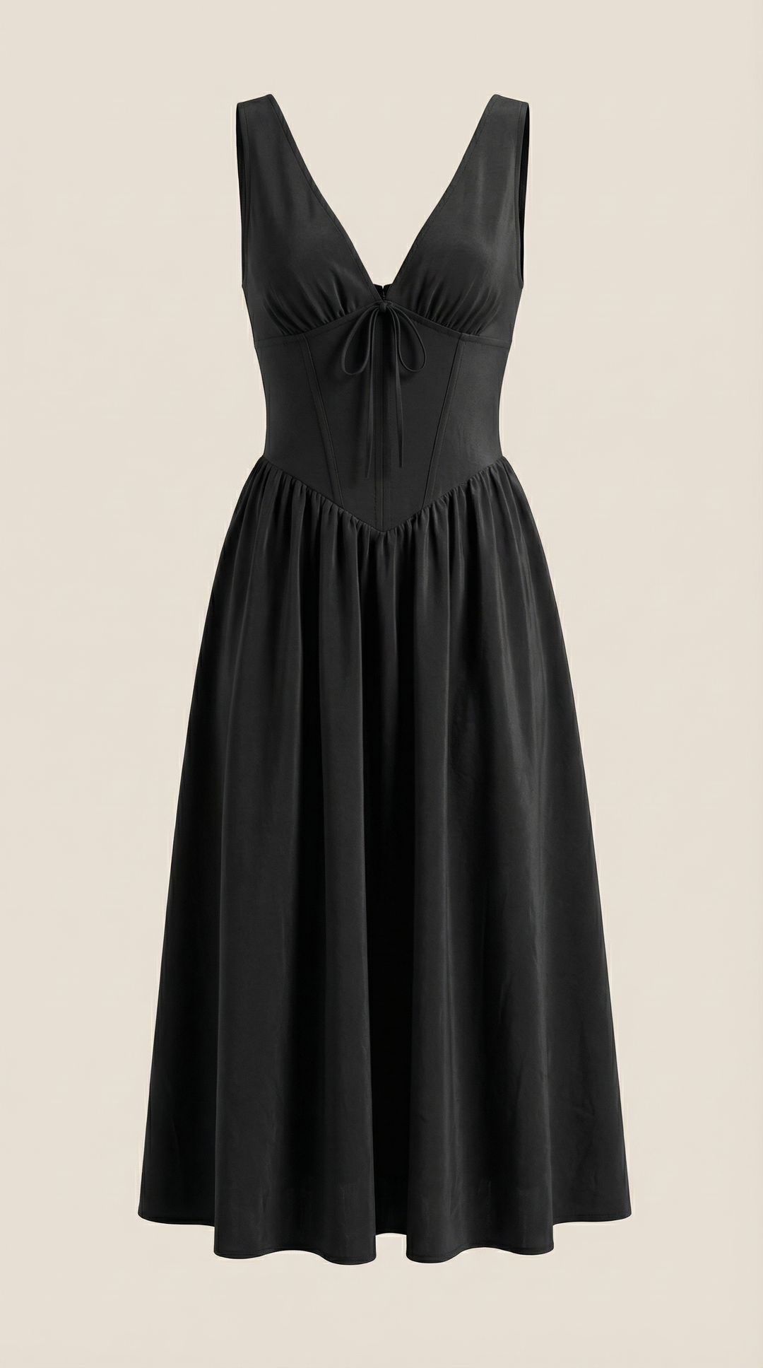 Vestido midi Cassiopeia con escote en V
