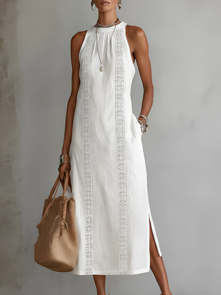 Jimena | Elegante Vestido Midi con Cuello Mao