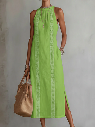 Jimena | Elegante Vestido Midi con Cuello Mao