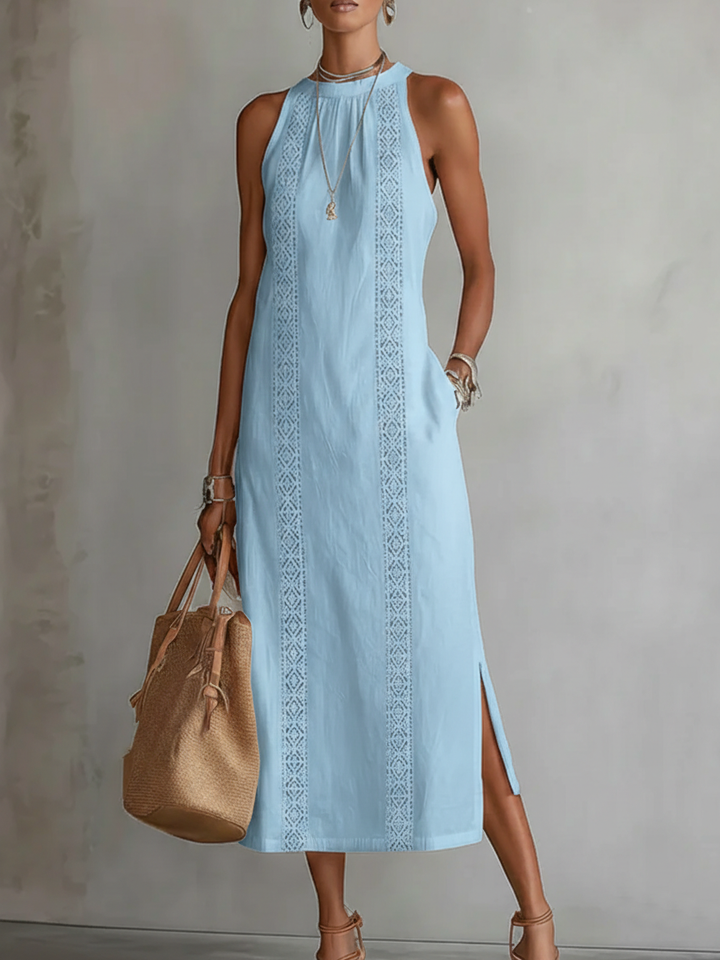 Jimena | Elegante Vestido Midi con Cuello Mao