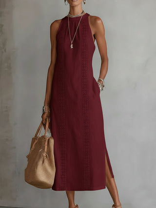 Jimena | Elegante Vestido Midi con Cuello Mao