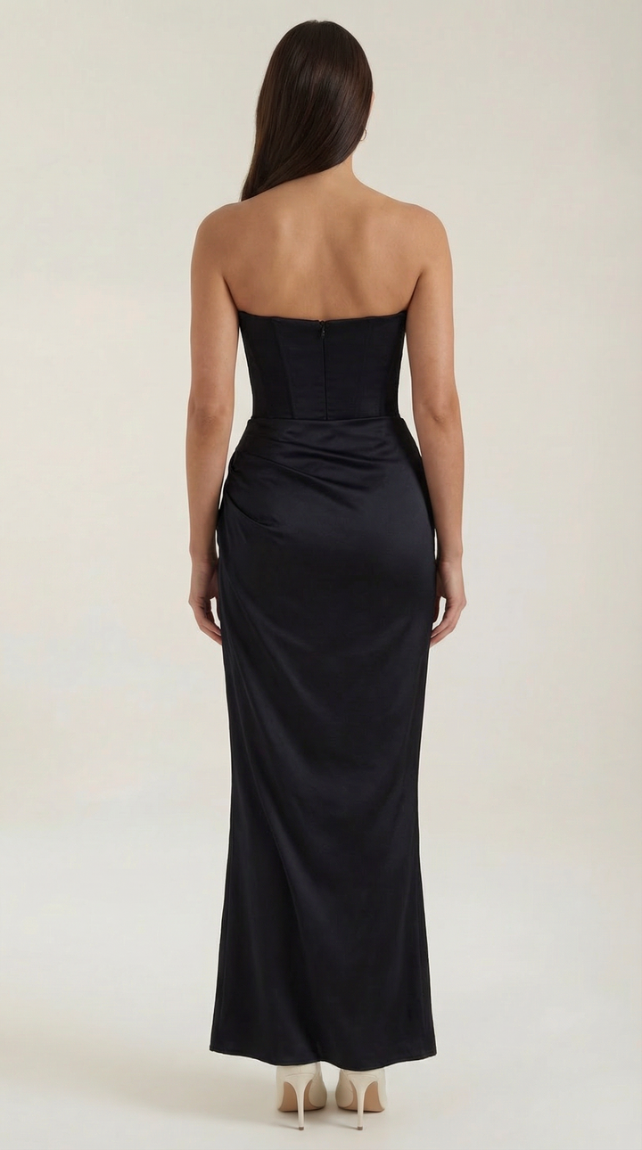 Vestido largo estilo corsé Fiorella