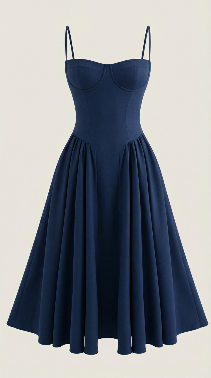 Corset-Style Midi Dress Odette