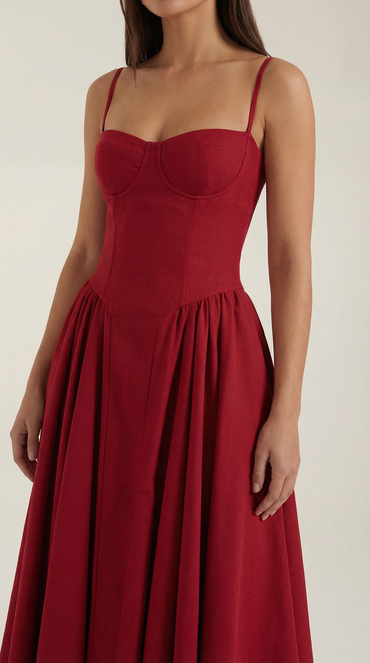Corset-Style Midi Dress Odette