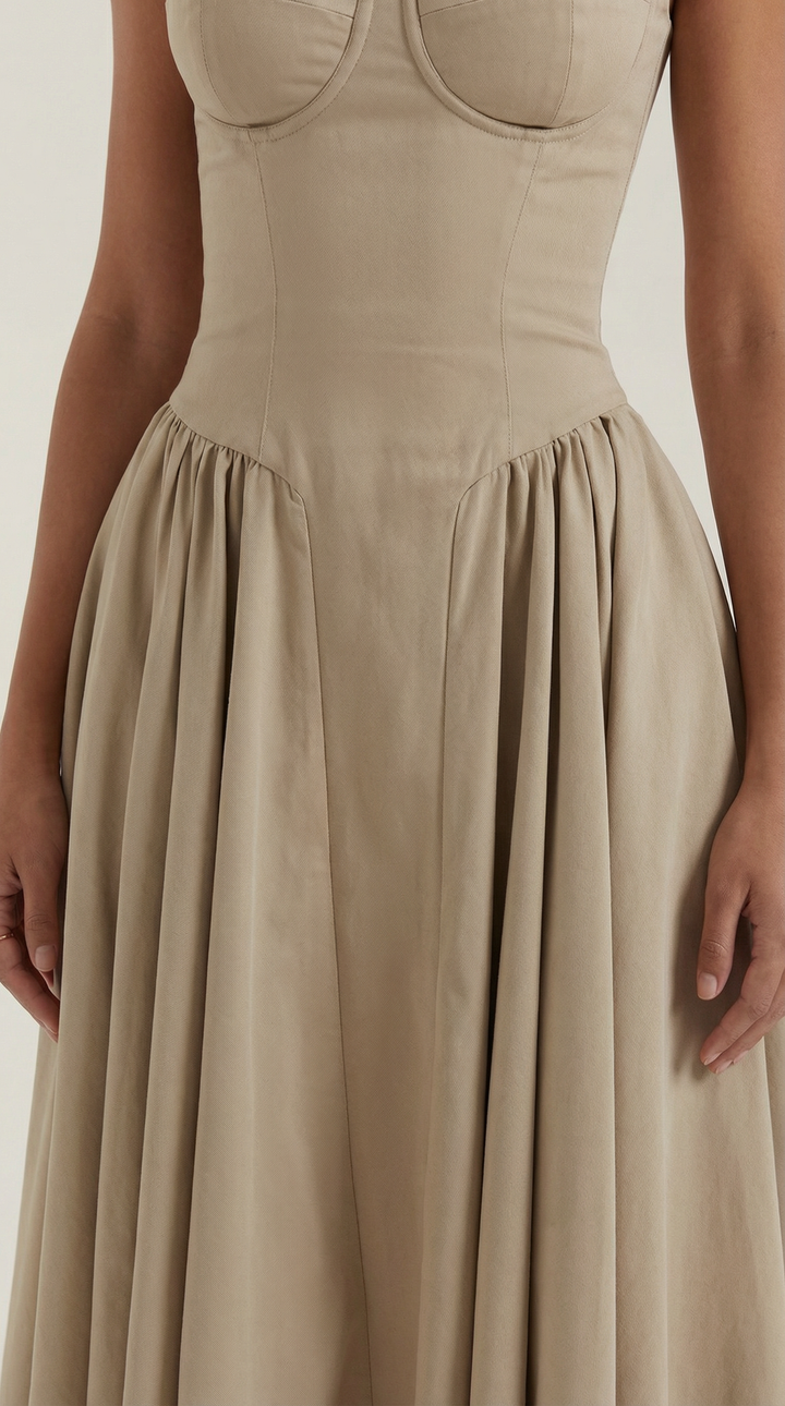 Corset-Style Midi Dress Odette