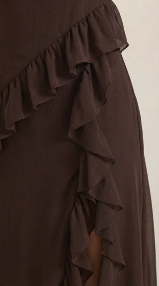 Vestido largo de Susan con detalles de volantes