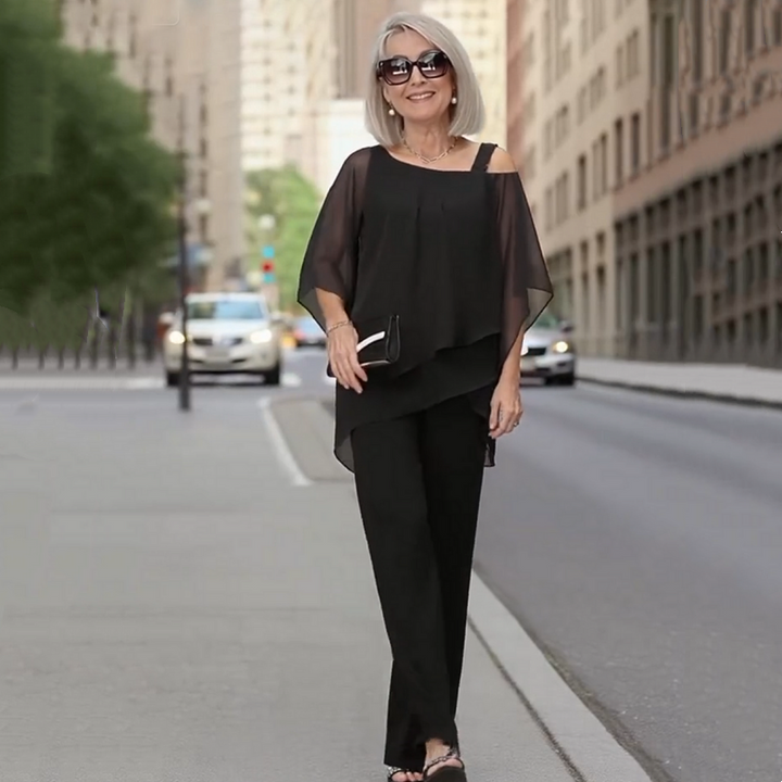 Manuela | Conjunto de Dos Piezas con Pantalón Amplio